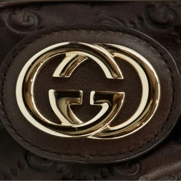Gucci GG Guccisima Brown Interlocking GG Sukey Leather Shoulder Bag - Picture 4 of 7